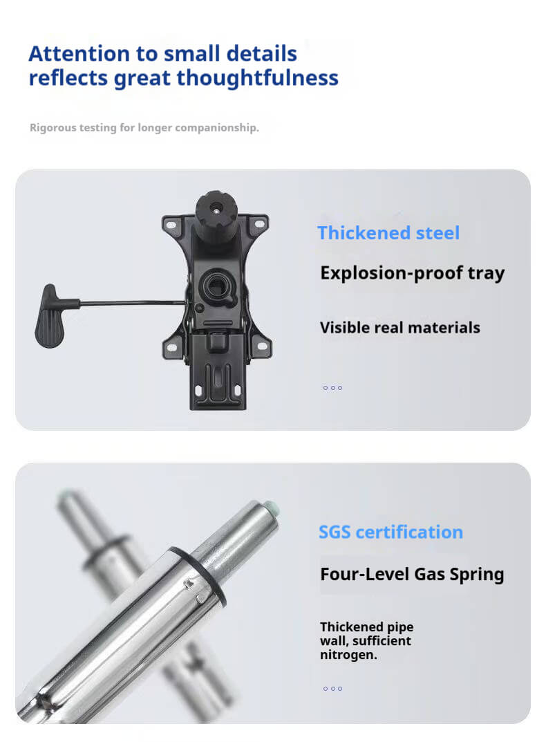 Thickened Steel Explosion-Proof Tray & SGS 4-Level Gas Spring Ergonomic Office Chair - Corporate Safety & Durability