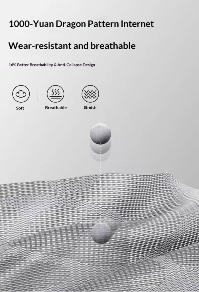 1000-Yuan Dragon Pattern Mesh Ergonomic Office Chair - Wear-Resistant Breathable for Corporate Long-Sitting