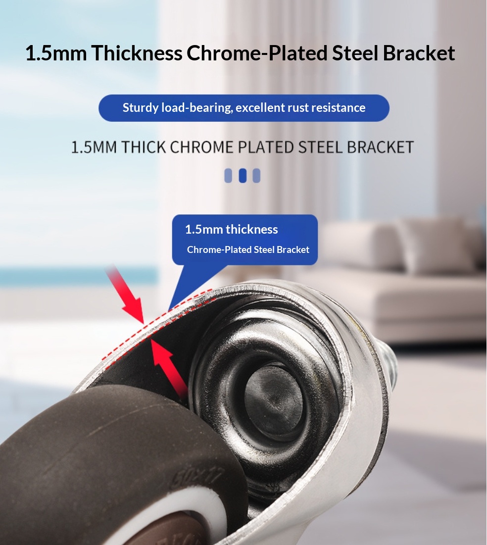 OEM Precision TPR Caster Systems | Medical-Grade Chrome Bracket Wheels for Premium Seating - 图片 7