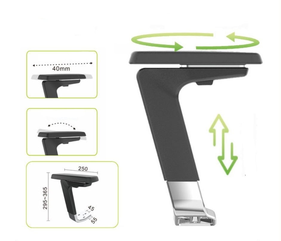 OEM 4D Kinematic Armrest Assemblies | Slotted Retrofit Pylons for Commercial Seating - 图片 6