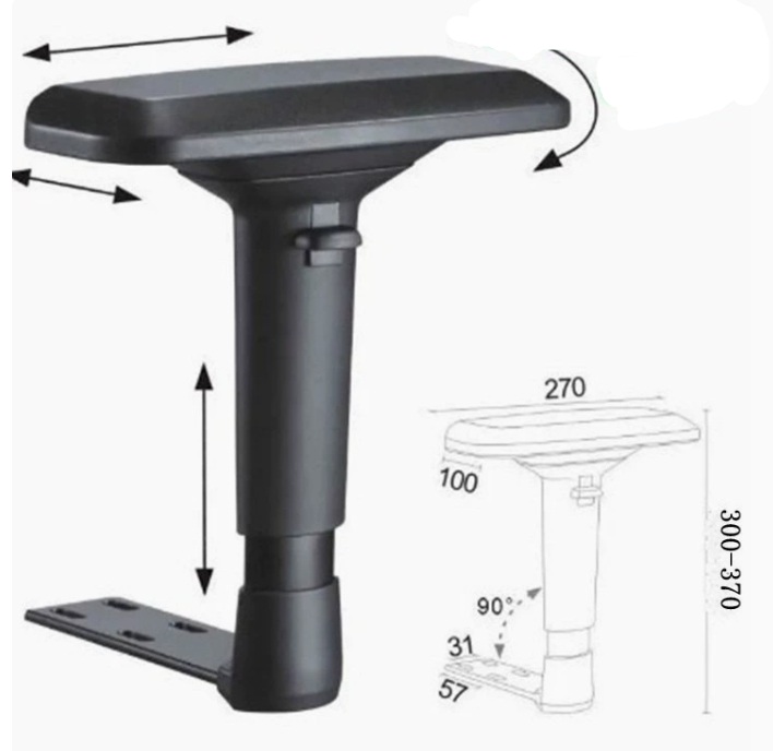 OEM 4D Kinematic Armrest Assemblies | Slotted Retrofit Pylons for Commercial Seating - 图片 2